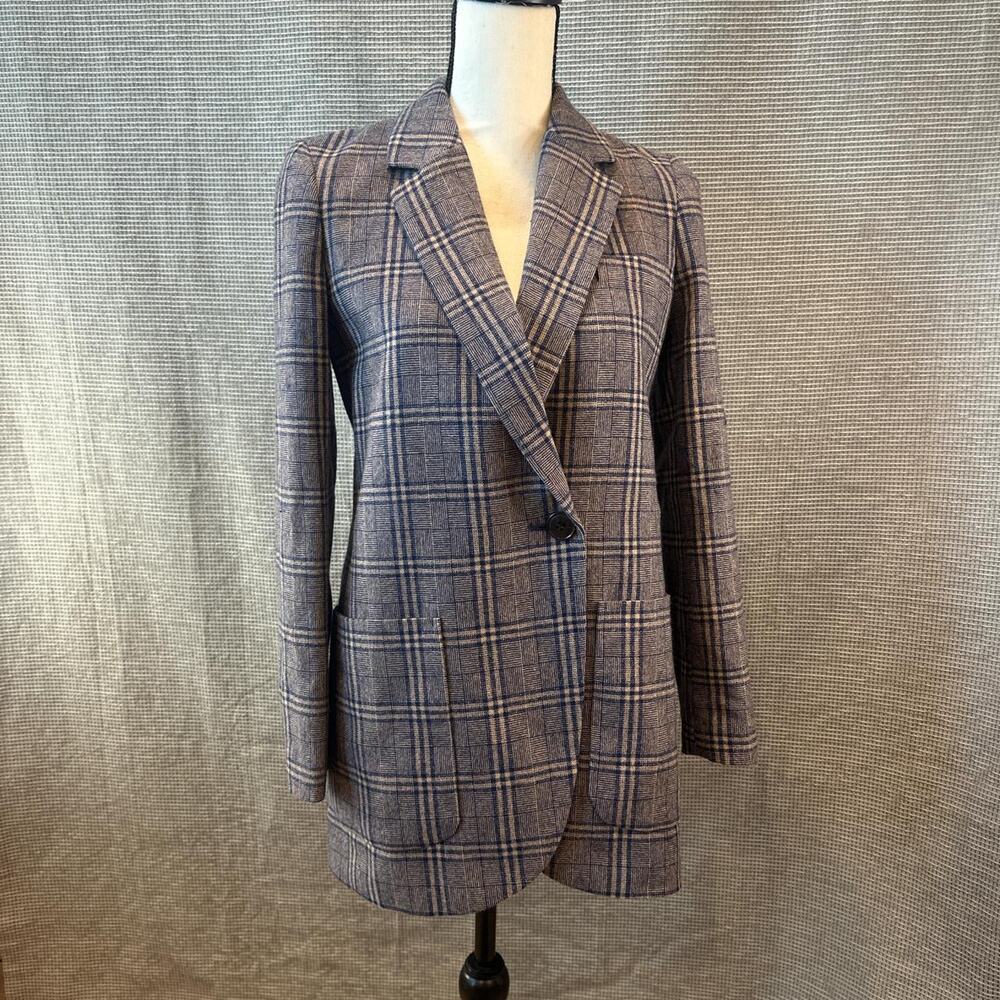 Grey plaid blazer
